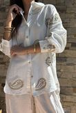 Yara Paisley Shirt White